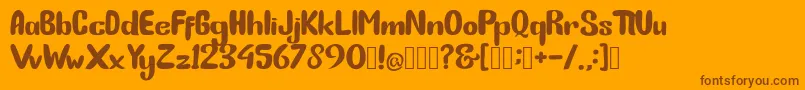 Weitere Informationen zur BunnyFunny-Schriftart BunnyFunny-Schriftart – Braune Schriften auf orangefarbenem Hintergrund