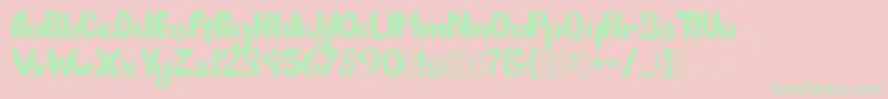 Fonte BunnyFunny – fontes verdes em um fundo rosa