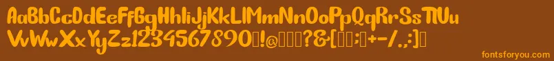 Weitere Informationen zur BunnyFunny-Schriftart BunnyFunny-Schriftart – Orangefarbene Schriften auf braunem Hintergrund