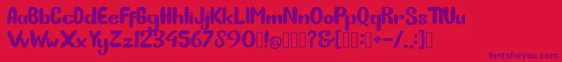 BunnyFunny-Schriftart – Violette Schriften auf rotem Hintergrund