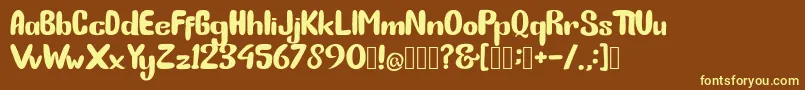 BunnyFunny Font – Yellow Fonts on Brown Background