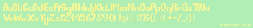 BunnyFunny Font – Yellow Fonts on Green Background