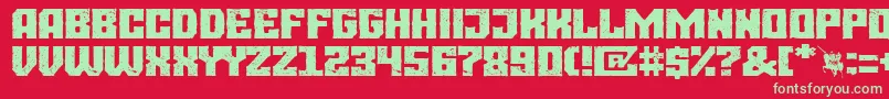 Burgos city Font – Green Fonts on Red Background