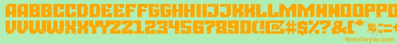 Burgos city Font – Orange Fonts on Green Background