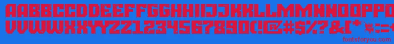 Burgos city Font – Red Fonts on Blue Background