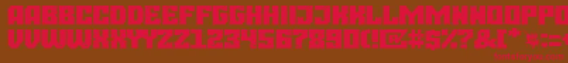Burgos city-Schriftart – Rote Schriften auf braunem Hintergrund