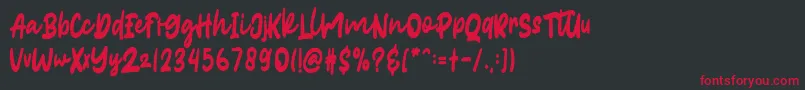 フォントBurgundy – 黒い背景に赤い文字