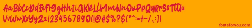 fuente Burgundy – Fuentes Rojas Sobre Fondo Naranja