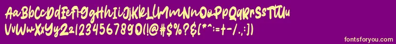 Burgundy Font – Yellow Fonts on Purple Background