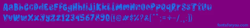 Burn Wood-fontti – siniset fontit violetilla taustalla