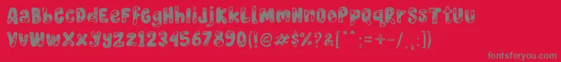 Burn Wood-Schriftart – Graue Schriften auf rotem Hintergrund