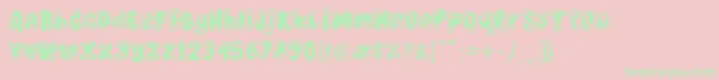 Burn Wood-Schriftart – Grüne Schriften auf rosa Hintergrund