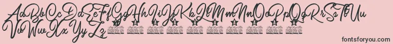 Burning Heart Personal Use Font – Black Fonts on Pink Background