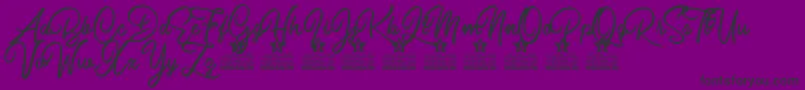 Burning Heart Personal Use-fontti – mustat fontit violetilla taustalla