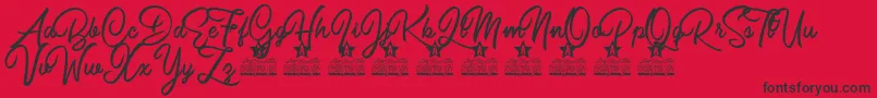 Burning Heart Personal Use Font – Black Fonts on Red Background