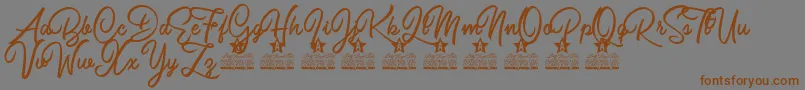 Burning Heart Personal Use Font – Brown Fonts on Gray Background