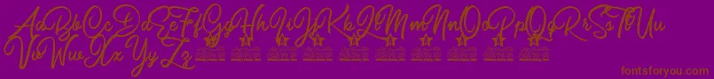 Burning Heart Personal Use Font – Brown Fonts on Purple Background