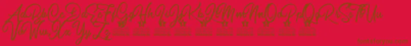Burning Heart Personal Use Font – Brown Fonts on Red Background