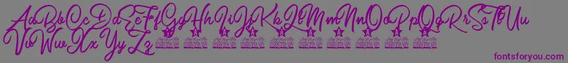Burning Heart Personal Use Font – Purple Fonts on Gray Background