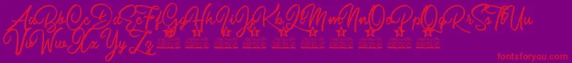 Burning Heart Personal Use Font – Red Fonts on Purple Background