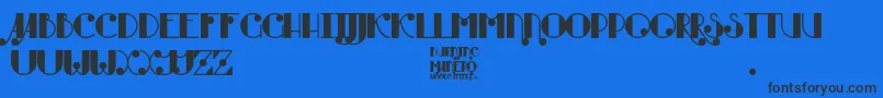 フォントBurning Manero – 黒い文字の青い背景