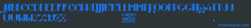 Fonte Burning Manero – fontes azuis em um fundo preto
