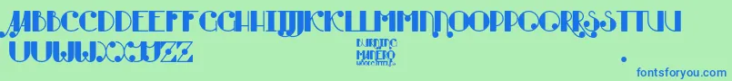 Burning Manero-fontti – siniset fontit vihreällä taustalla