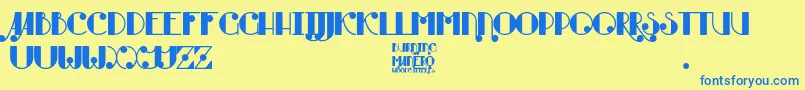 Czcionka Burning Manero – niebieskie czcionki na żółtym tle