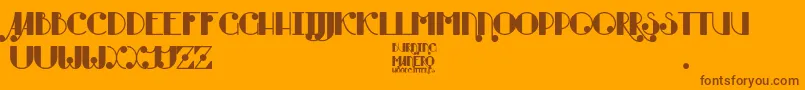 Burning Manero-Schriftart – Braune Schriften auf orangefarbenem Hintergrund