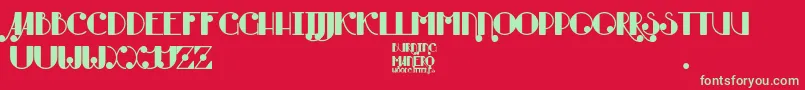フォントBurning Manero – 赤い背景に緑の文字
