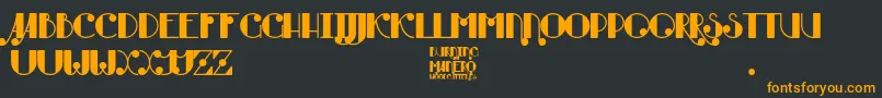 Burning Manero-fontti – oranssit fontit mustalla taustalla
