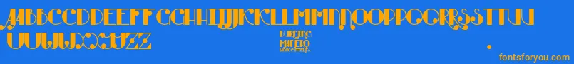 Burning Manero Font – Orange Fonts on Blue Background