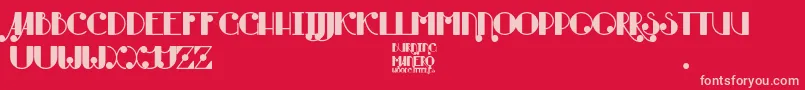 フォントBurning Manero – 赤い背景にピンクのフォント