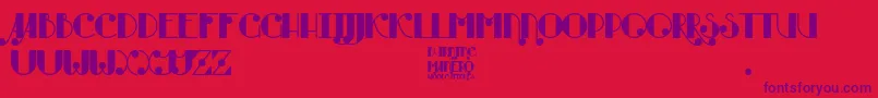 Burning Manero Font – Purple Fonts on Red Background