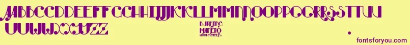 Шрифт Burning Manero – фиолетовые шрифты на жёлтом фоне