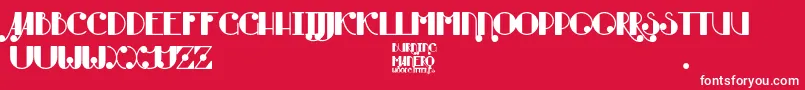 Burning Manero-fontti – valkoiset fontit punaisella taustalla