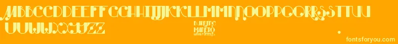 Burning Manero-Schriftart – Gelbe Schriften auf orangefarbenem Hintergrund