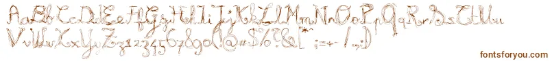 BURNL   -Schriftart – Braune Schriften auf weißem Hintergrund