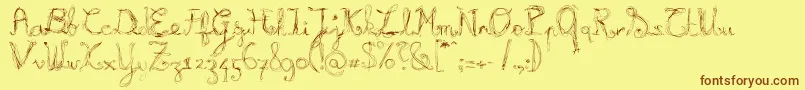 BURNL    Font – Brown Fonts on Yellow Background