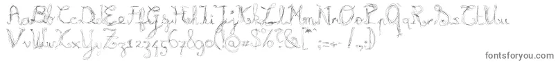 フォントBURNL    – 白い背景に灰色の文字