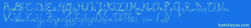 BURNL    Font – Green Fonts on Blue Background