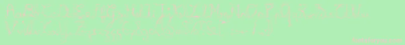 BURNL   -fontti – vaaleanpunaiset fontit vihreällä taustalla