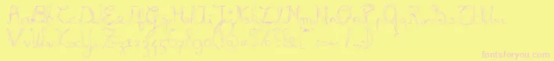 BURNL   -Schriftart – Rosa Schriften auf gelbem Hintergrund