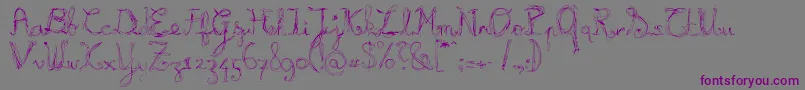 BURNL   -fontti – violetit fontit harmaalla taustalla