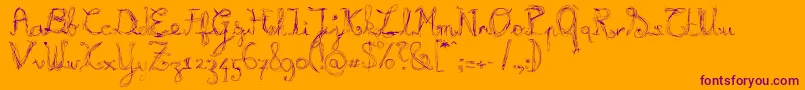 BURNL   -fontti – violetit fontit oranssilla taustalla