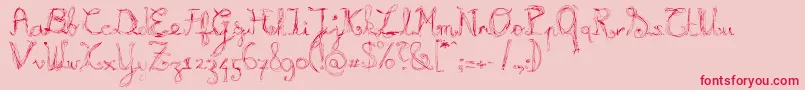 BURNL    Font – Red Fonts on Pink Background