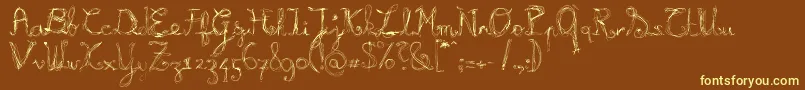 BURNL   -fontti – keltaiset fontit ruskealla taustalla