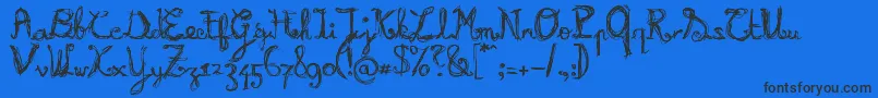 Шрифт BURNN    – чёрные шрифты на синем фоне