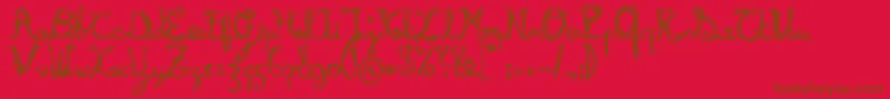 BURNN   -Schriftart – Braune Schriften auf rotem Hintergrund