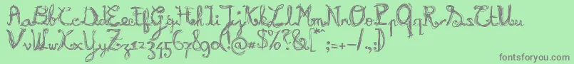 BURNN    Font – Gray Fonts on Green Background